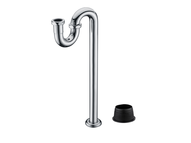 铜镀铬丝口S型面盆排水管