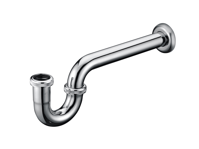 铜镀铬丝口P型面盆排水管