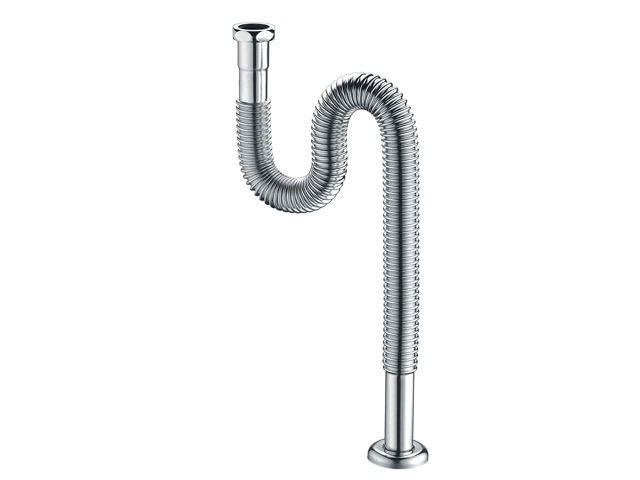 紫铜镀铬波纹面盆排水管